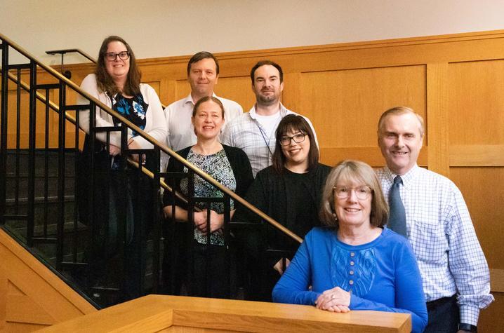 UK researchers from left-right: Kate Kosmac, Alejandro Villasante, Grace Walton, Doug Long, Heather Bush, Charlotte Peterson, and Philip Kern.